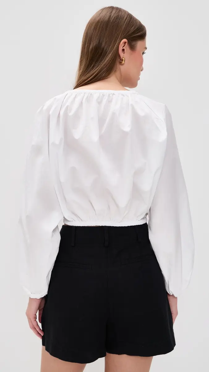 Faherty Coastal Poplin Nera Top White | Thumbnail 3