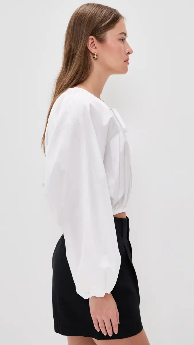 Faherty Coastal Poplin Nera Top White | Thumbnail 4