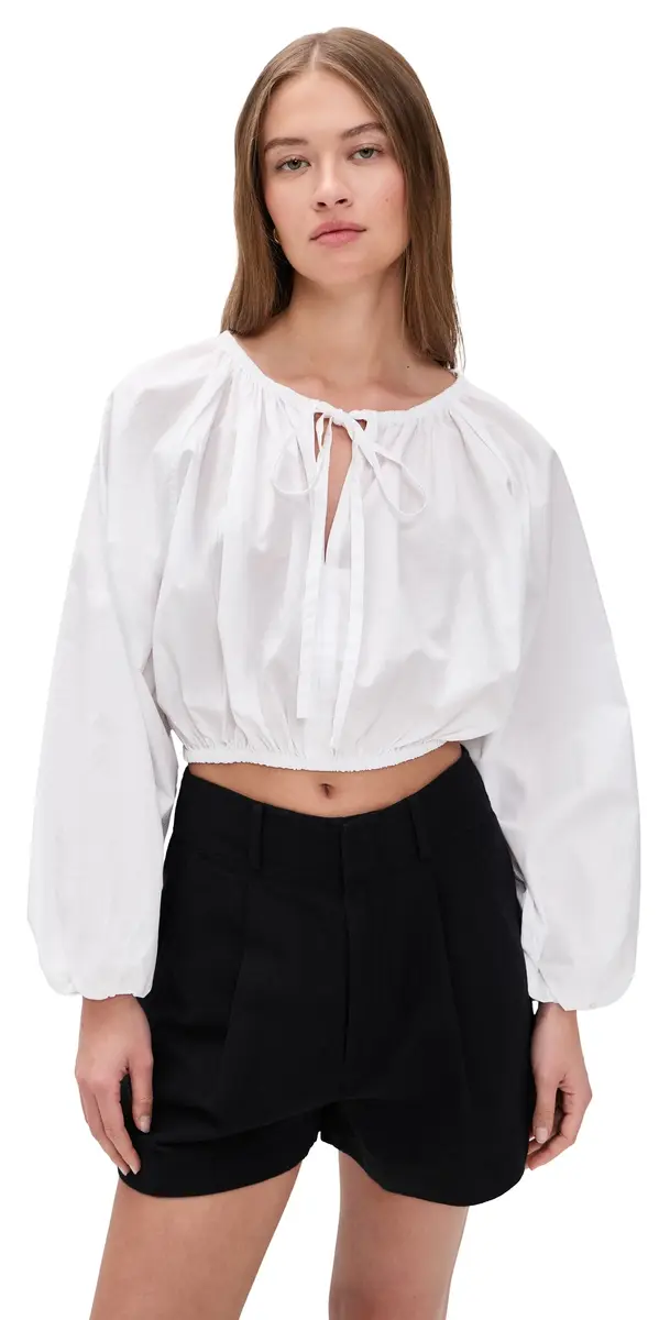 Faherty Coastal Poplin Nera Top White | Image 1 Faherty Coastal Poplin Nera Top White | Image 1