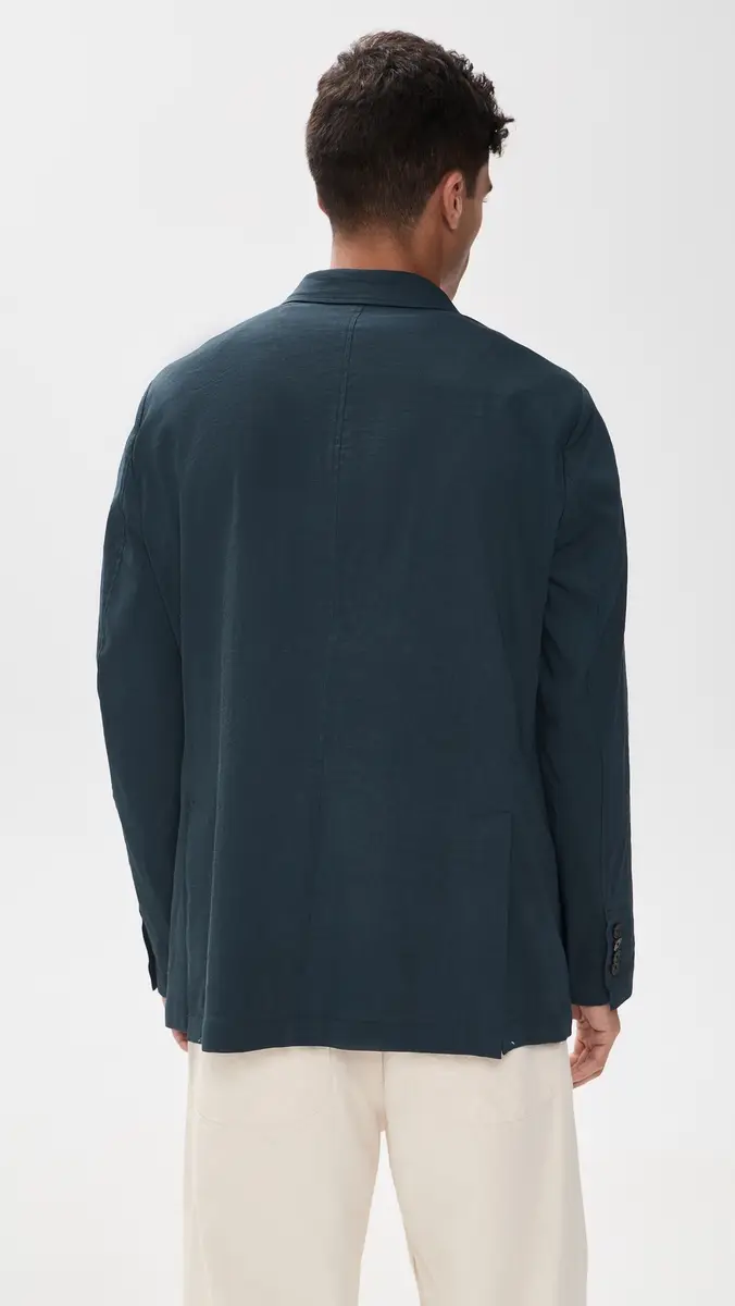 Theory Clinton Blazer in Good Linen Dark Blue Wing | Thumbnail 3 Theory Clinton Blazer in Good Linen Dark Blue Wing | Thumbnail 3