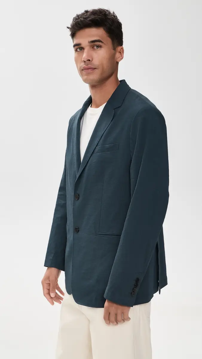 Theory Clinton Blazer in Good Linen Dark Blue Wing | Thumbnail 4 Theory Clinton Blazer in Good Linen Dark Blue Wing | Thumbnail 4