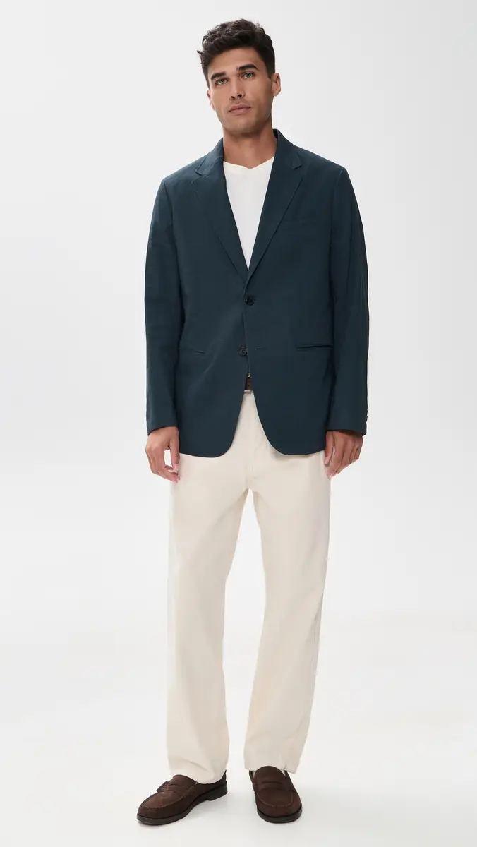 Theory Clinton Blazer in Good Linen Dark Blue Wing | Thumbnail 5 Theory Clinton Blazer in Good Linen Dark Blue Wing | Thumbnail 5