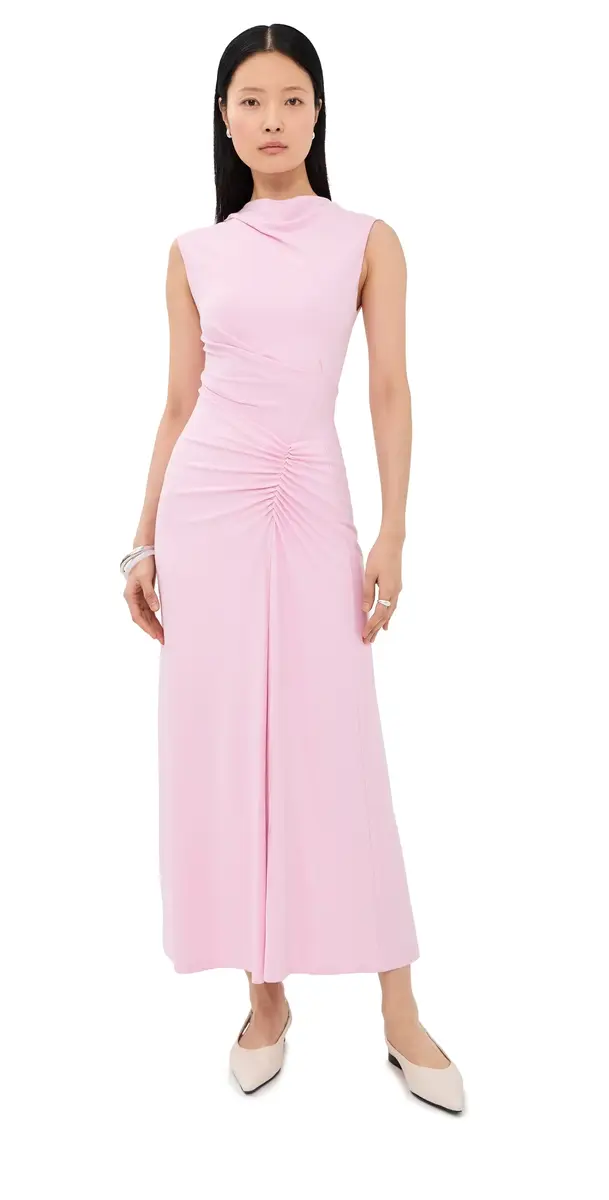 SIMKHAI Acacia Draped Jersey Maxi Dress Tulip | Image 1 SIMKHAI Acacia Draped Jersey Maxi Dress Tulip | Image 1