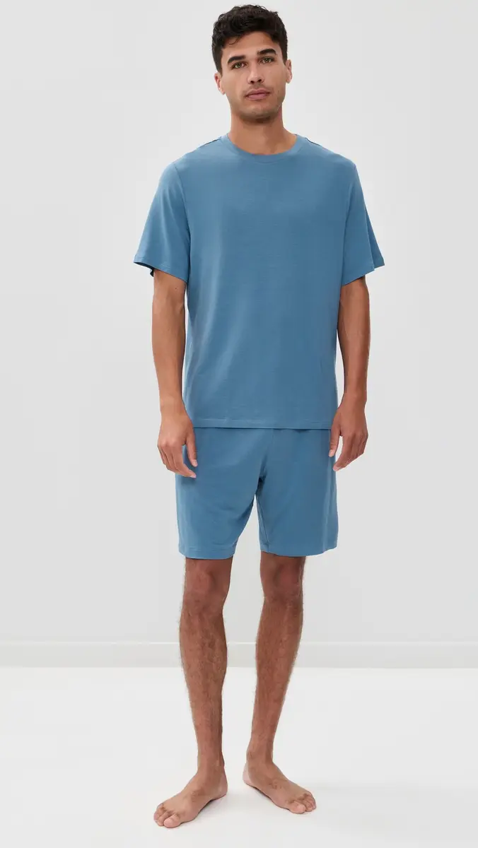Eberjey Henry Modal Short Pajama Set Slate Blue | Thumbnail 2 Eberjey Henry Modal Short Pajama Set Slate Blue | Thumbnail 2