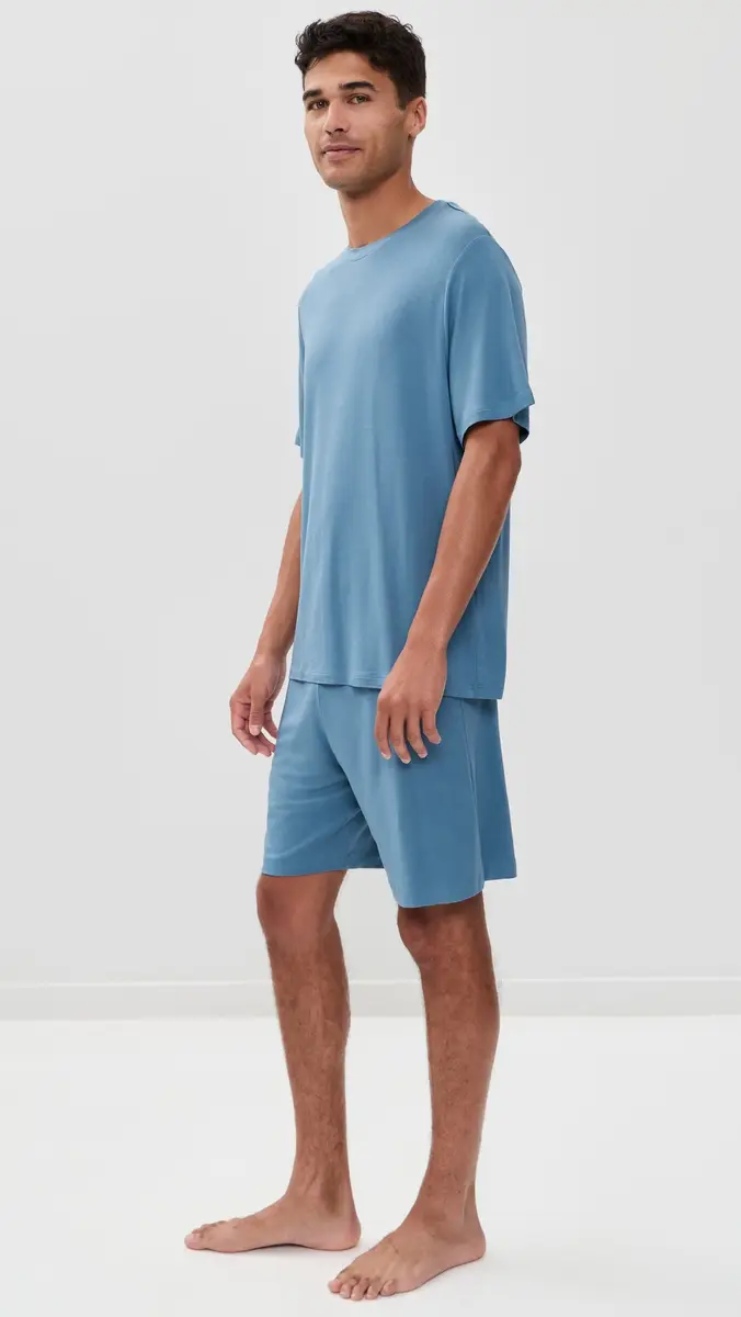 Eberjey Henry Modal Short Pajama Set Slate Blue | Thumbnail 4 Eberjey Henry Modal Short Pajama Set Slate Blue | Thumbnail 4