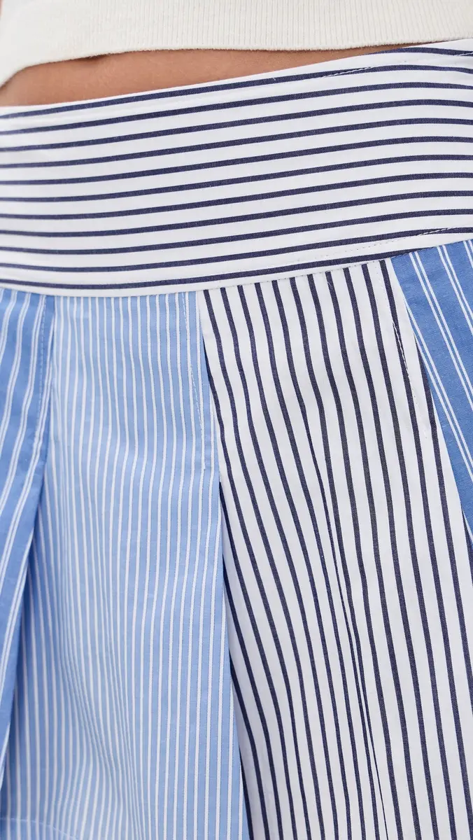 Rowing Blazers Mini Mixed Stripe Pleated Skirt Blue | Thumbnail 6