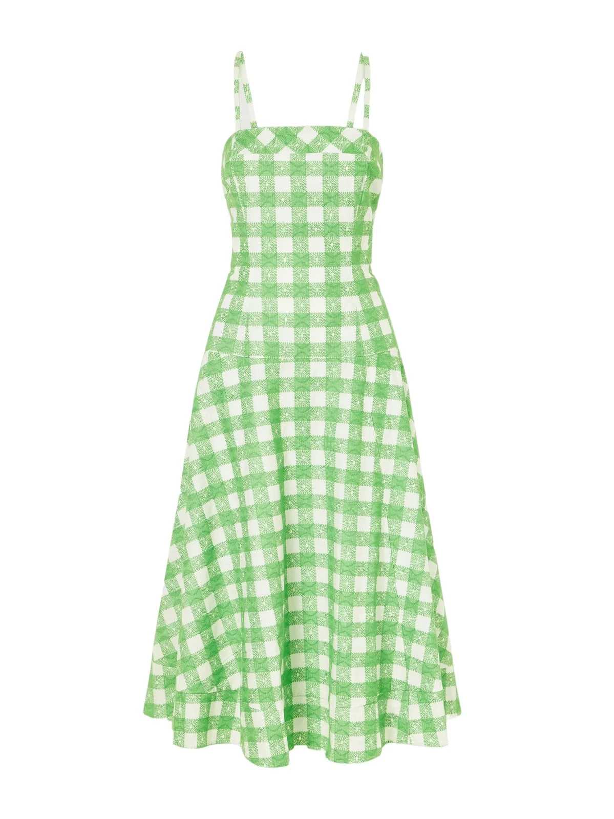 Drope Me A Note Checked Cotton Midi Dress Drope Me A Note Checked Cotton Midi Dress