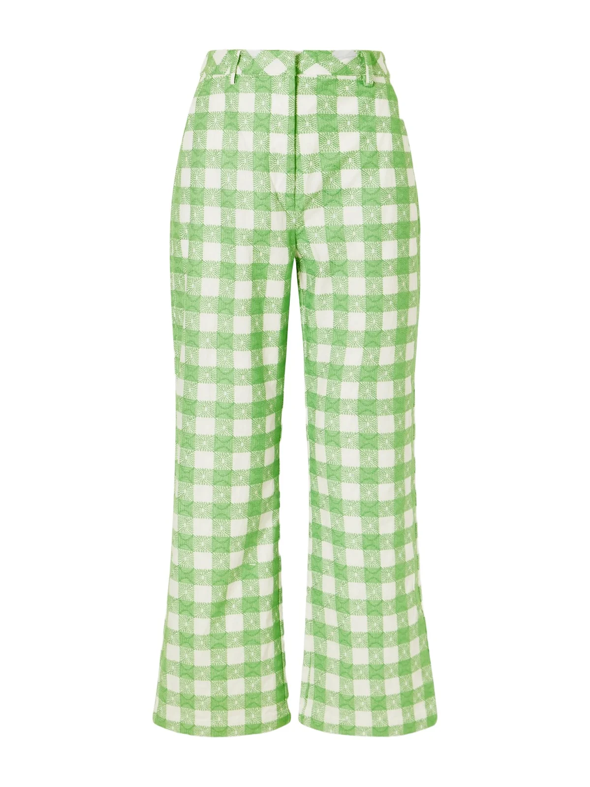 Easy Does It Checked Cotton Straight-leg Pants