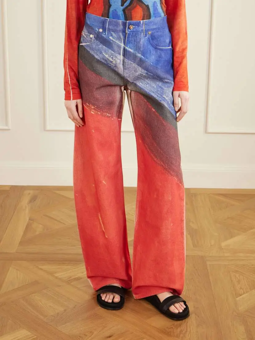 Gabriela Hearst Amoret Printed High-rise Barrel-leg Recycled Jeans | Thumbnail 3