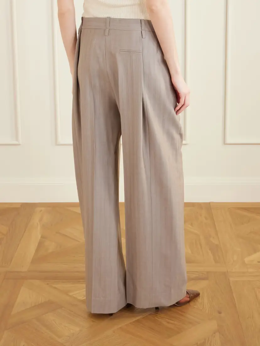 Victoria Beckham Pleated Wool Wide-leg Pants | Thumbnail 4 Victoria Beckham Pleated Wool Wide-leg Pants | Thumbnail 4