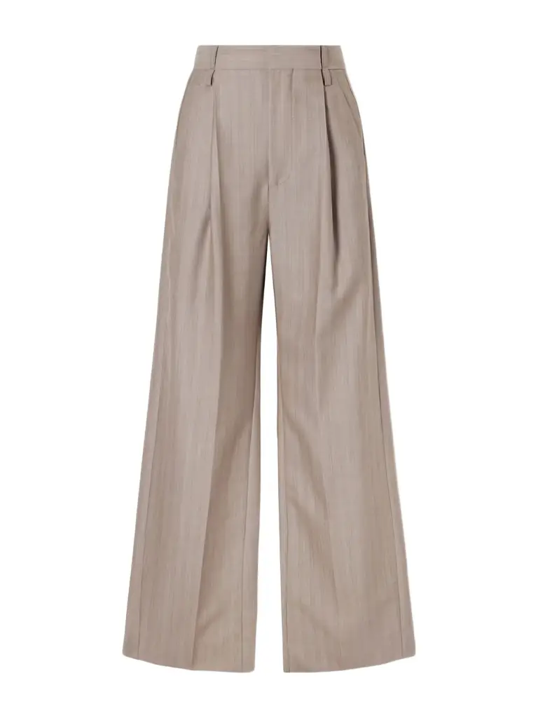 Pleated Wool Wide-leg Pants