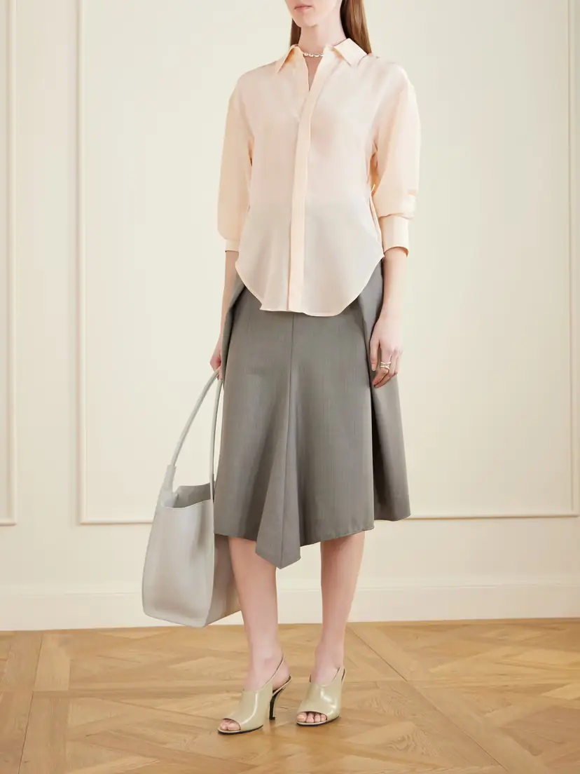 Victoria Beckham Pleated Wool Midi Skirt | Thumbnail 2 Victoria Beckham Pleated Wool Midi Skirt | Thumbnail 2