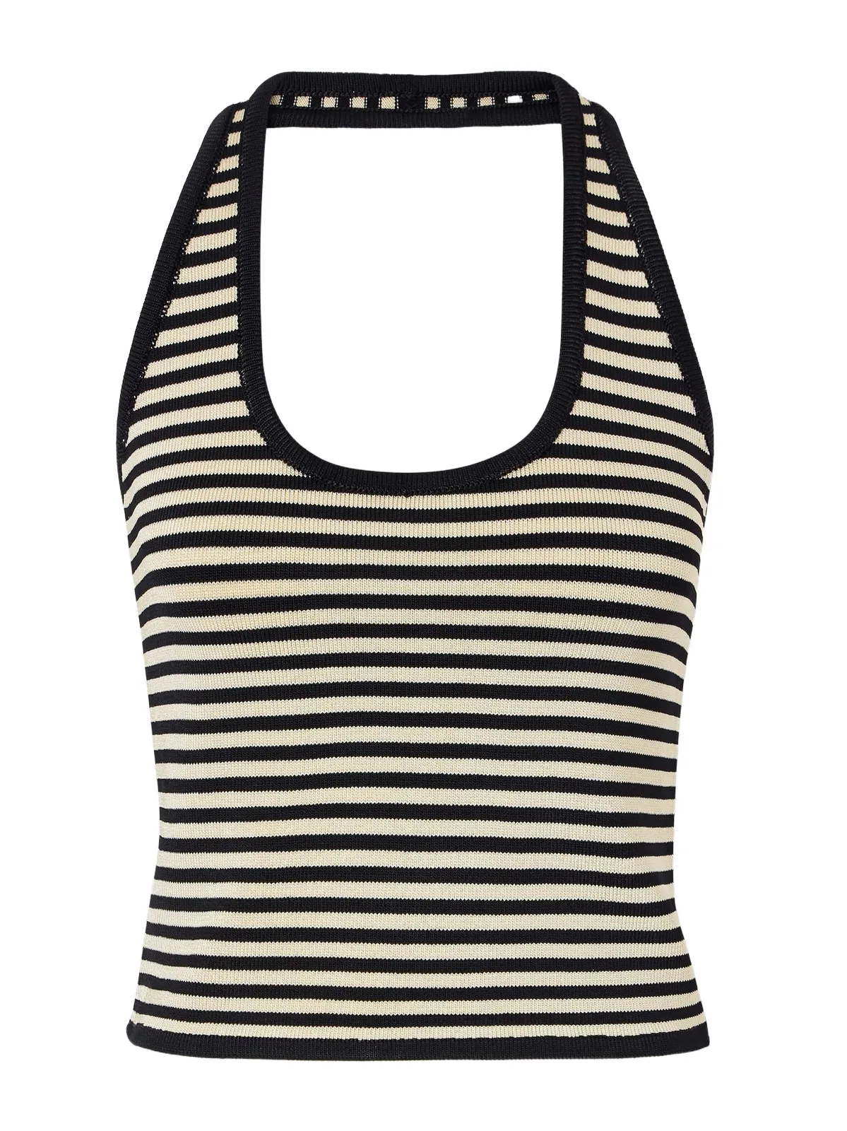 Calle Del Mar Striped Knitted Halterneck Top