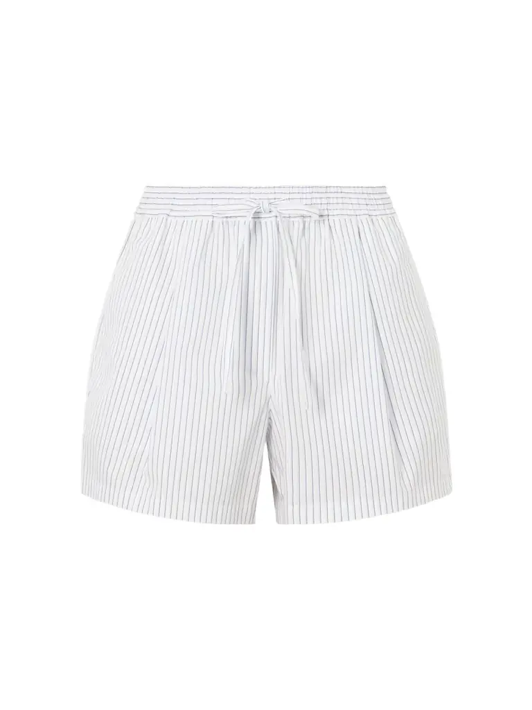 Striped Cotton And Silk-blend Drawstring Shorts