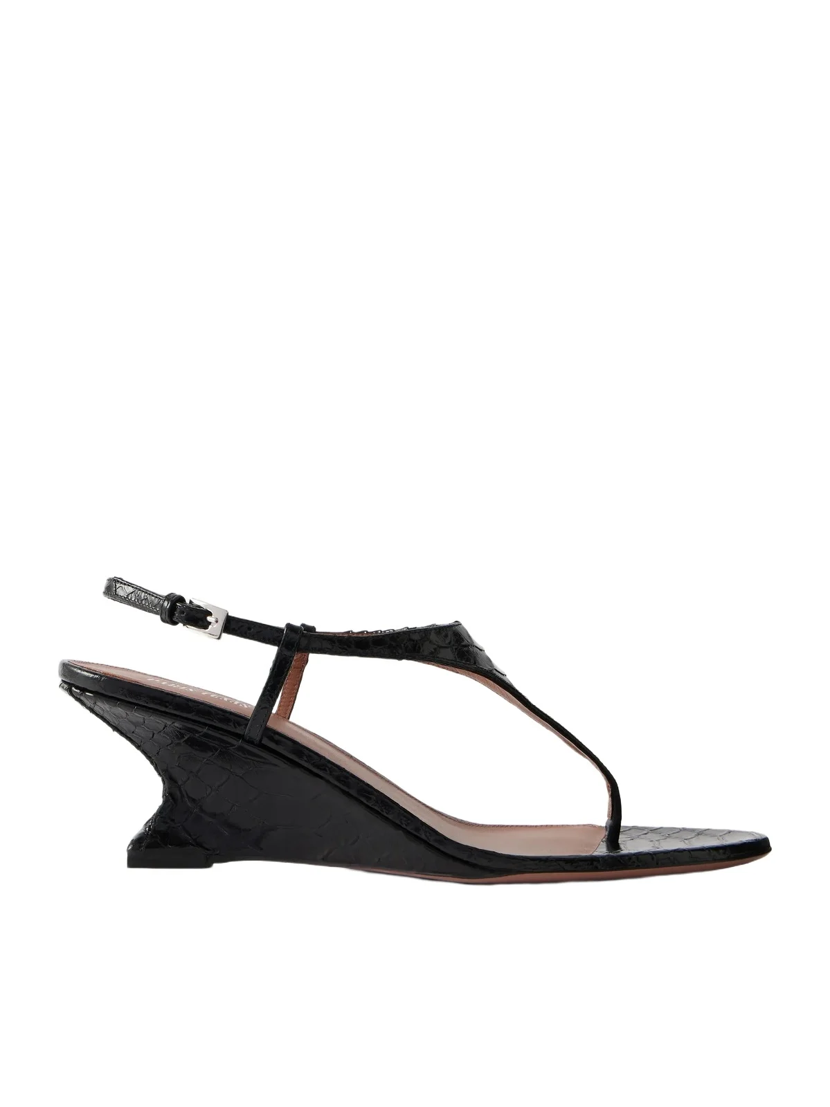 Nina 50 Snake-effect Leather Thong Sandals