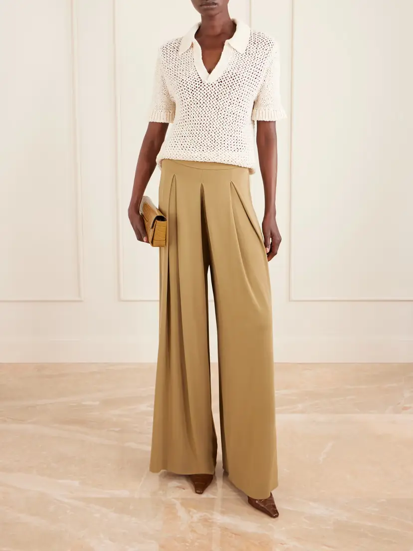 Max Mara Pleated Crepe Wide-leg Pants | Thumbnail 2 Max Mara Pleated Crepe Wide-leg Pants | Thumbnail 2
