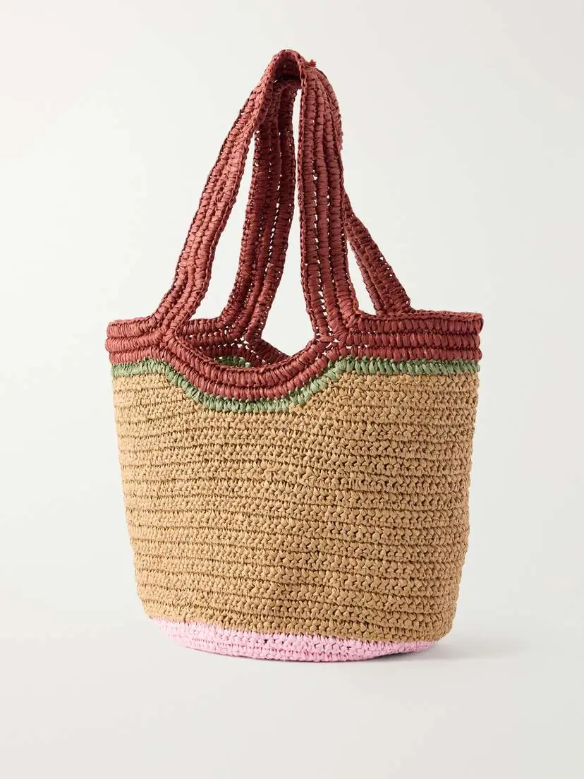 Marni Small Leather-trimmed Raffia-like Tote Bag | Thumbnail 4 Marni Small Leather-trimmed Raffia-like Tote Bag | Thumbnail 4