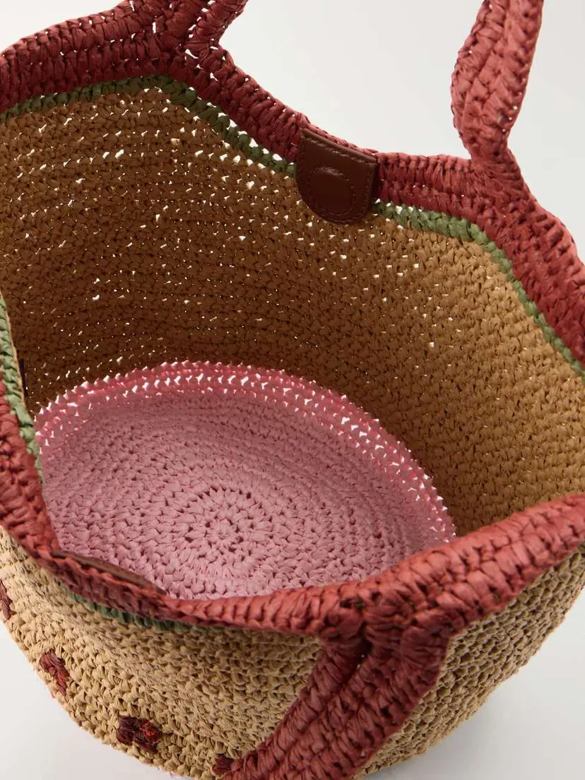 Marni Small Leather-trimmed Raffia-like Tote Bag | Thumbnail 6 Marni Small Leather-trimmed Raffia-like Tote Bag | Thumbnail 6