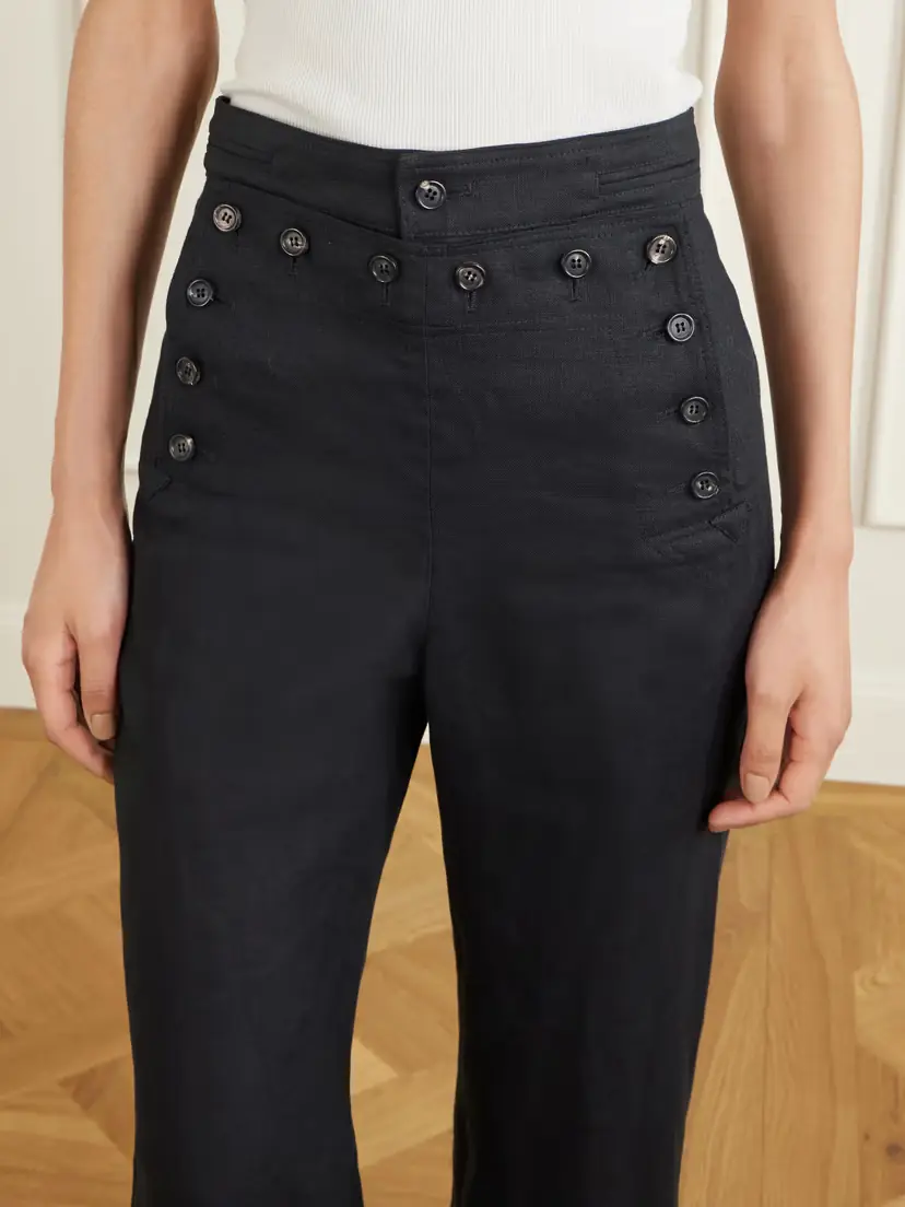 BODE Sailor Cropped Linen High-rise Wide-leg Pants | Thumbnail 5 BODE Sailor Cropped Linen High-rise Wide-leg Pants | Thumbnail 5