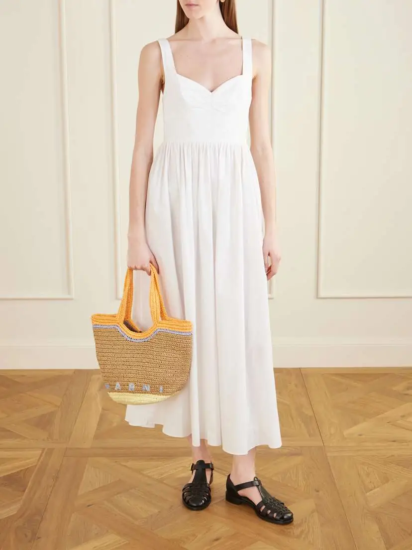 Marni Raffia-effect Small Leather-trimmed Tote Bag | Thumbnail 3 Marni Raffia-effect Small Leather-trimmed Tote Bag | Thumbnail 3