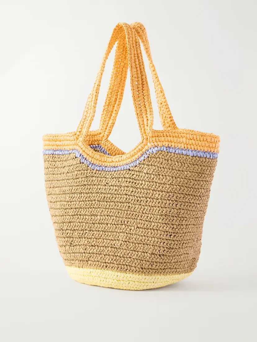 Marni Raffia-effect Small Leather-trimmed Tote Bag | Thumbnail 4 Marni Raffia-effect Small Leather-trimmed Tote Bag | Thumbnail 4