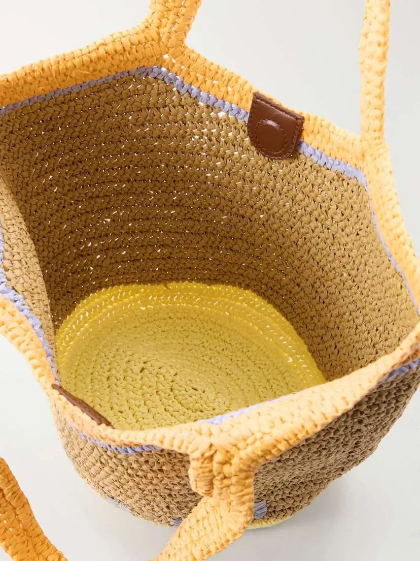 Marni Raffia-effect Small Leather-trimmed Tote Bag | Thumbnail 6 Marni Raffia-effect Small Leather-trimmed Tote Bag | Thumbnail 6