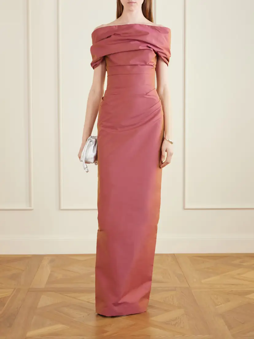 Marmar Halim Off-the-shoulder Gathered Taffeta Gown | Thumbnail 2
