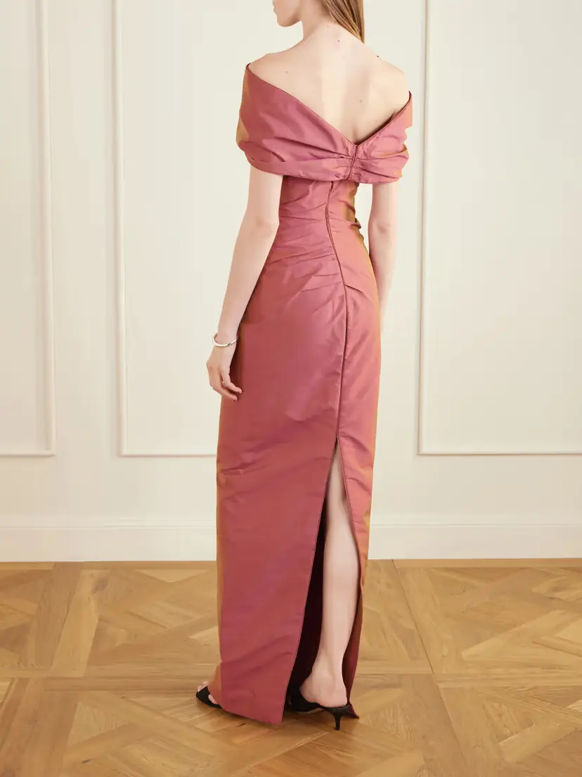 Marmar Halim Off-the-shoulder Gathered Taffeta Gown | Thumbnail 3