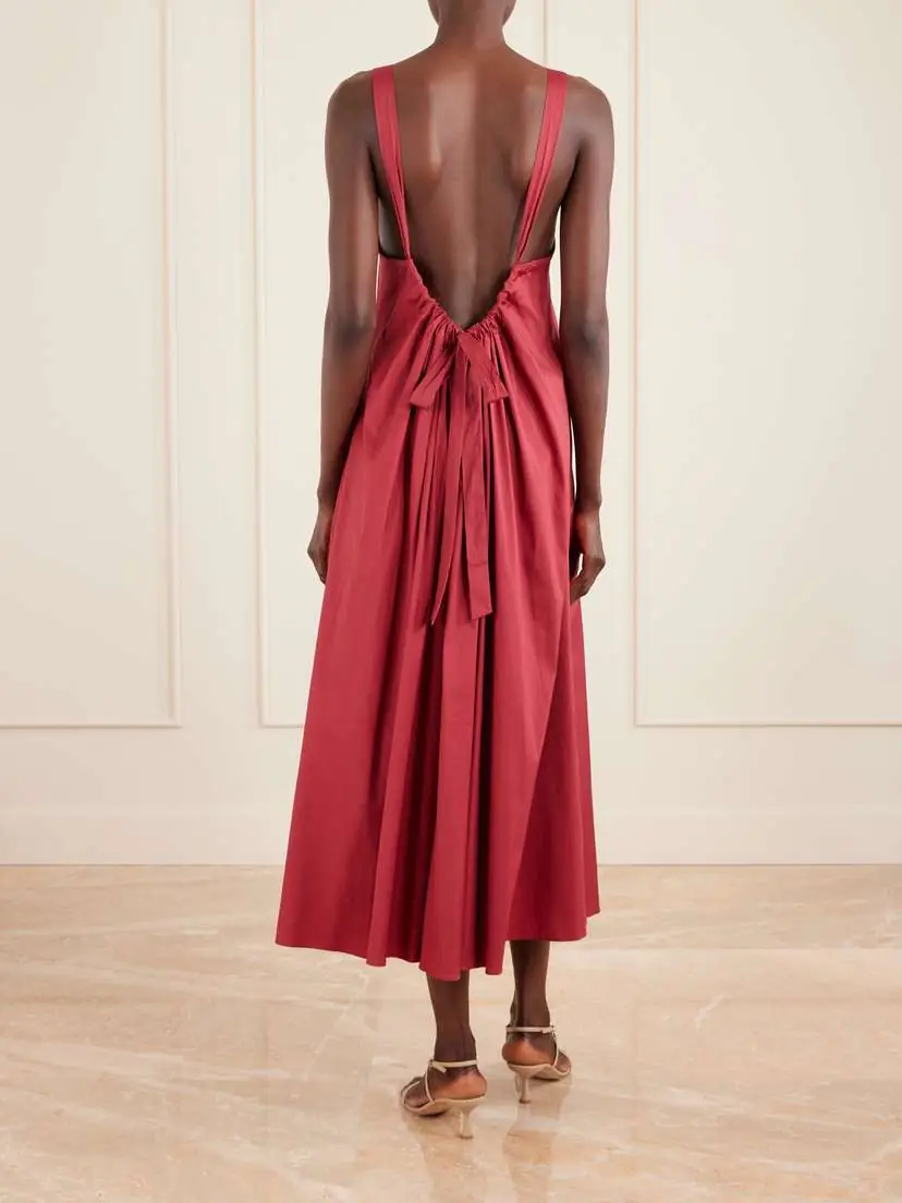 Max Mara Seta Cotton-blend Taffeta Maxi Dress | Thumbnail 3 Max Mara Seta Cotton-blend Taffeta Maxi Dress | Thumbnail 3