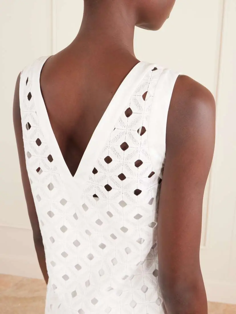 Max Mara Pesi Embroidered Woven Mini Dress | Thumbnail 4 Max Mara Pesi Embroidered Woven Mini Dress | Thumbnail 4