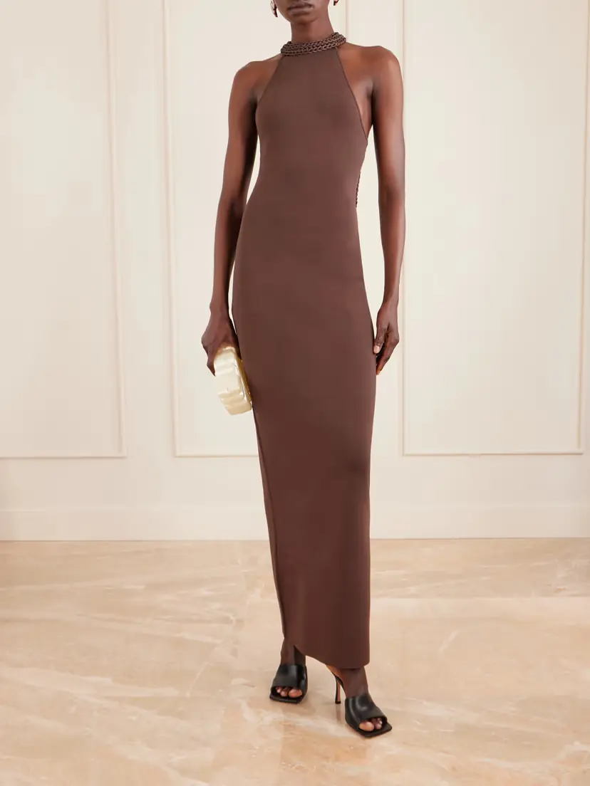 Cult Gaia Cassidy Knitted Halterneck Maxi Dress | Thumbnail 2 Cult Gaia Cassidy Knitted Halterneck Maxi Dress | Thumbnail 2