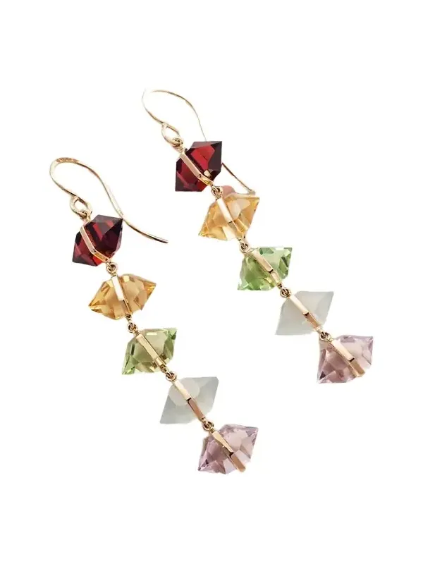 14-karat Gold Multi-stone Earrings 14-karat Gold Multi-stone Earrings