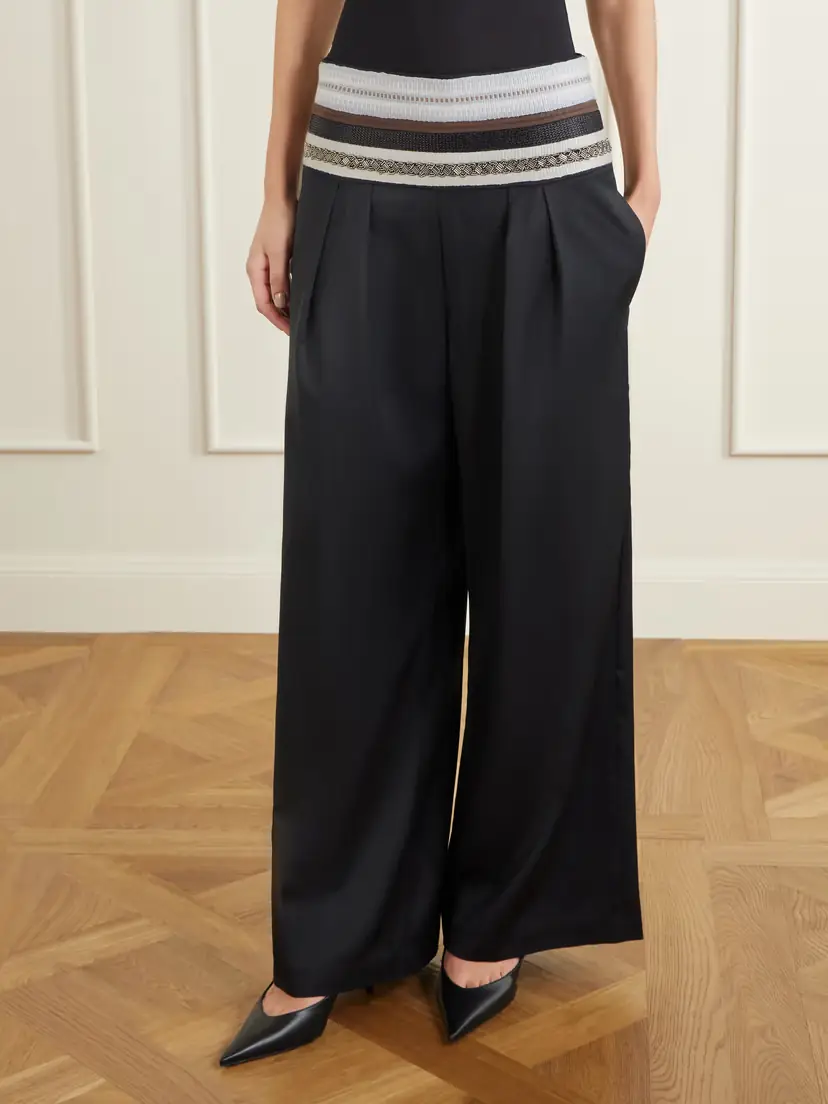 Abadia Sadu Grosgrain-trimmed Wool-blend Twill Tapered Pants | Thumbnail 3 Abadia Sadu Grosgrain-trimmed Wool-blend Twill Tapered Pants | Thumbnail 3
