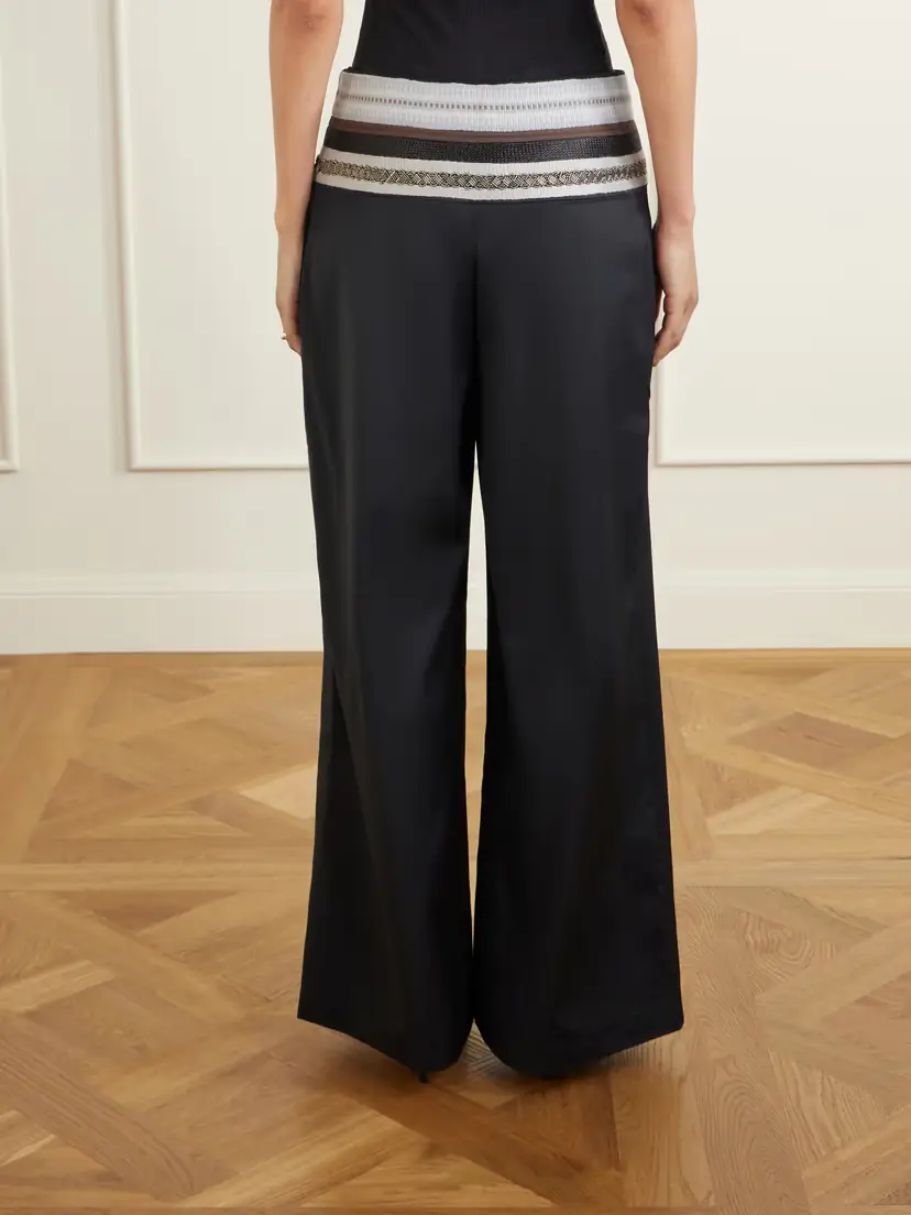 Abadia Sadu Grosgrain-trimmed Wool-blend Twill Tapered Pants | Thumbnail 4 Abadia Sadu Grosgrain-trimmed Wool-blend Twill Tapered Pants | Thumbnail 4