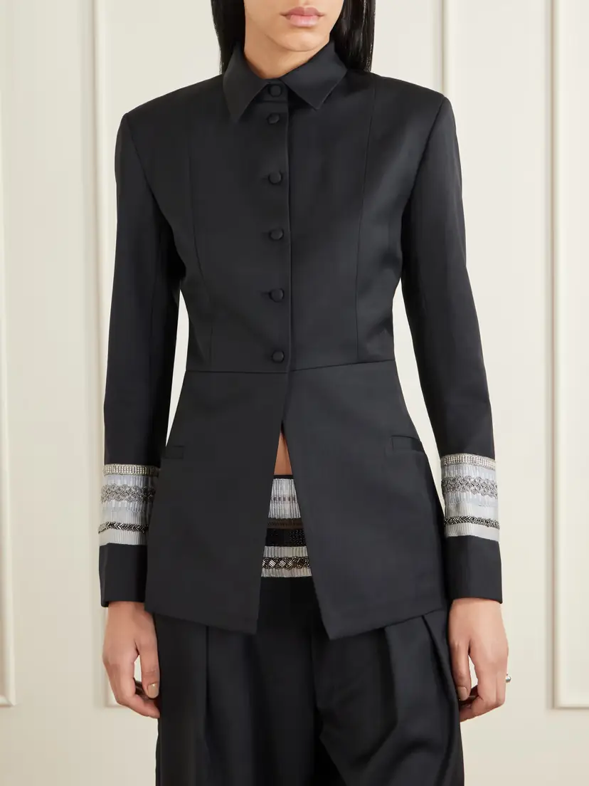 Abadia Grosgrain-trimmed Wool-blend Twill Jacket | Thumbnail 3 Abadia Grosgrain-trimmed Wool-blend Twill Jacket | Thumbnail 3