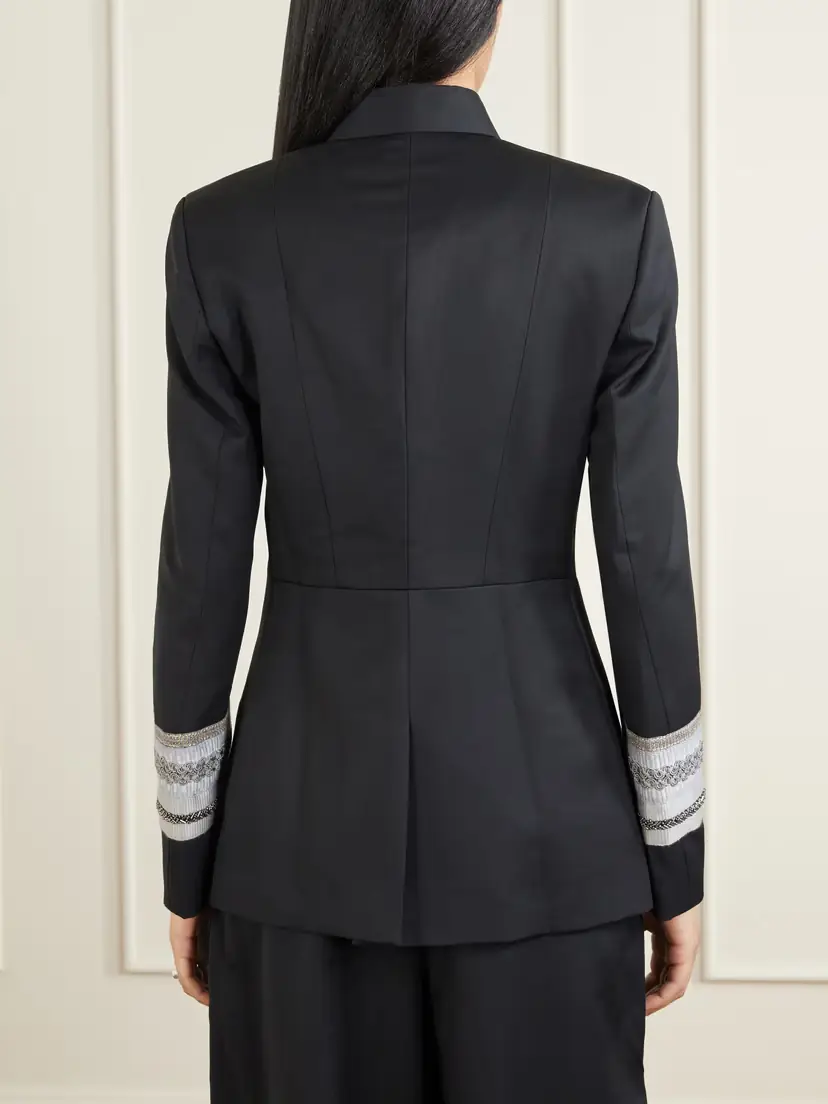 Abadia Grosgrain-trimmed Wool-blend Twill Jacket | Thumbnail 4 Abadia Grosgrain-trimmed Wool-blend Twill Jacket | Thumbnail 4