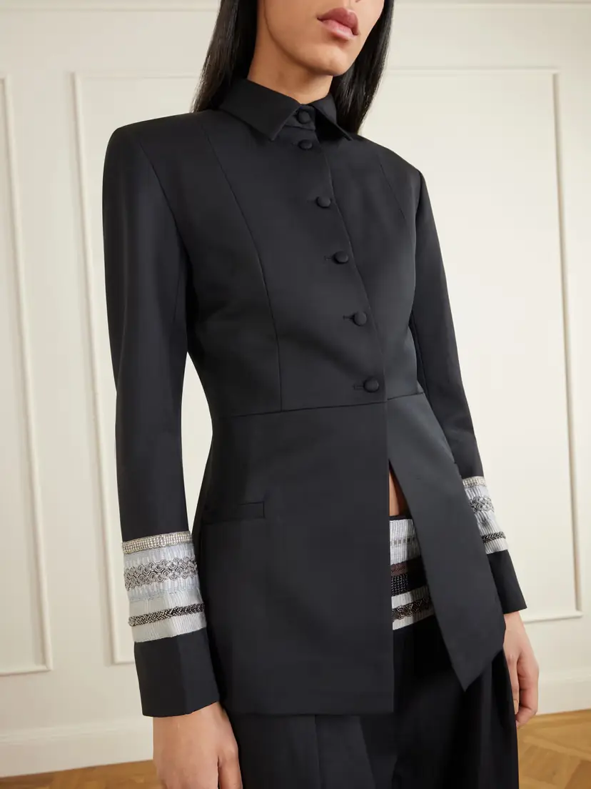 Abadia Grosgrain-trimmed Wool-blend Twill Jacket | Thumbnail 5 Abadia Grosgrain-trimmed Wool-blend Twill Jacket | Thumbnail 5