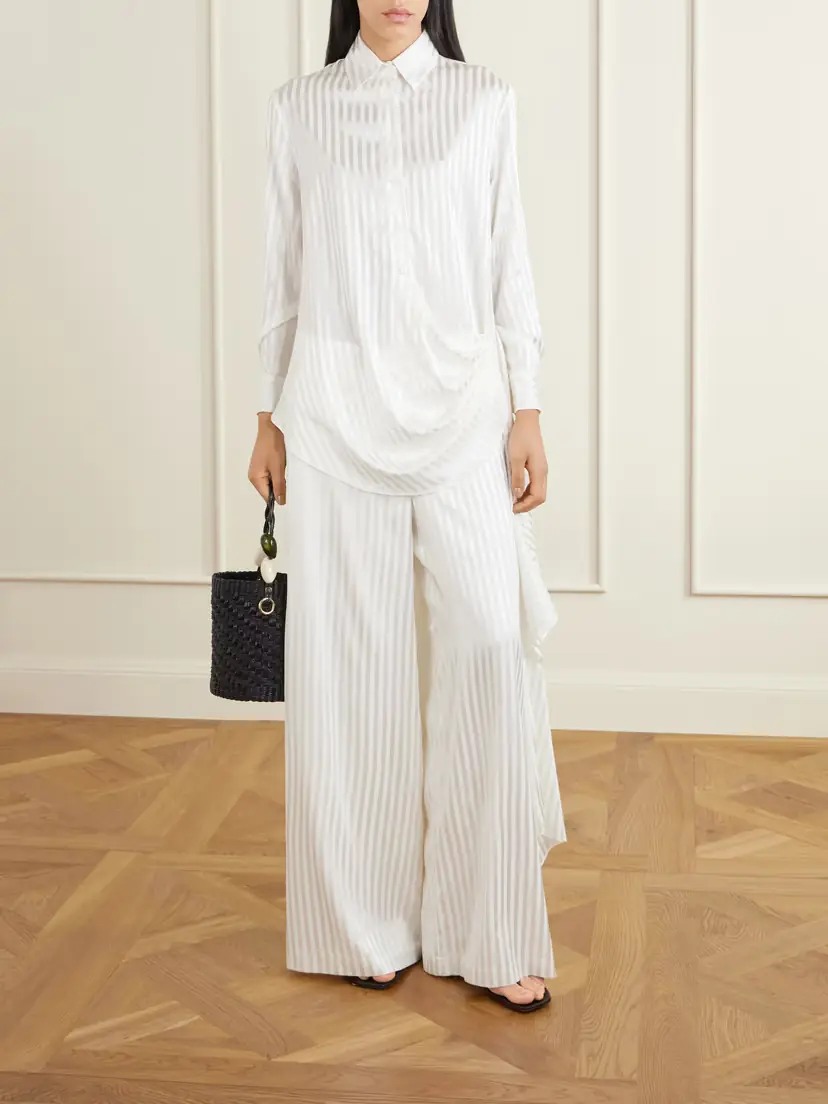 Abadia Striped Stretch-silk Satin Wide-leg Pants | Thumbnail 2 Abadia Striped Stretch-silk Satin Wide-leg Pants | Thumbnail 2