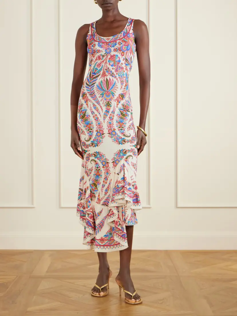 Etro Cut-out Paisley-print Satin-jersey Midi Dress | Thumbnail 2 Etro Cut-out Paisley-print Satin-jersey Midi Dress | Thumbnail 2