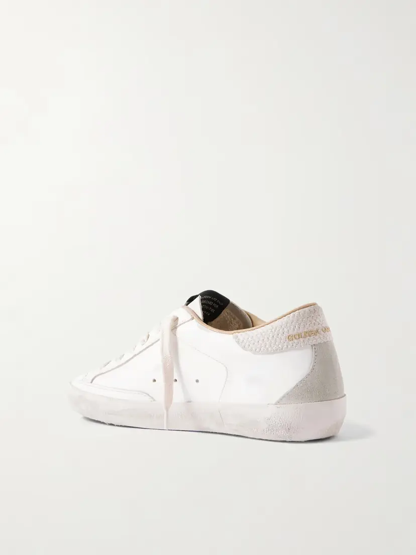 Golden Goose Super-star Distressed Suede-trimmed Leather Sneakers | Thumbnail 3 Golden Goose Super-star Distressed Suede-trimmed Leather Sneakers | Thumbnail 3