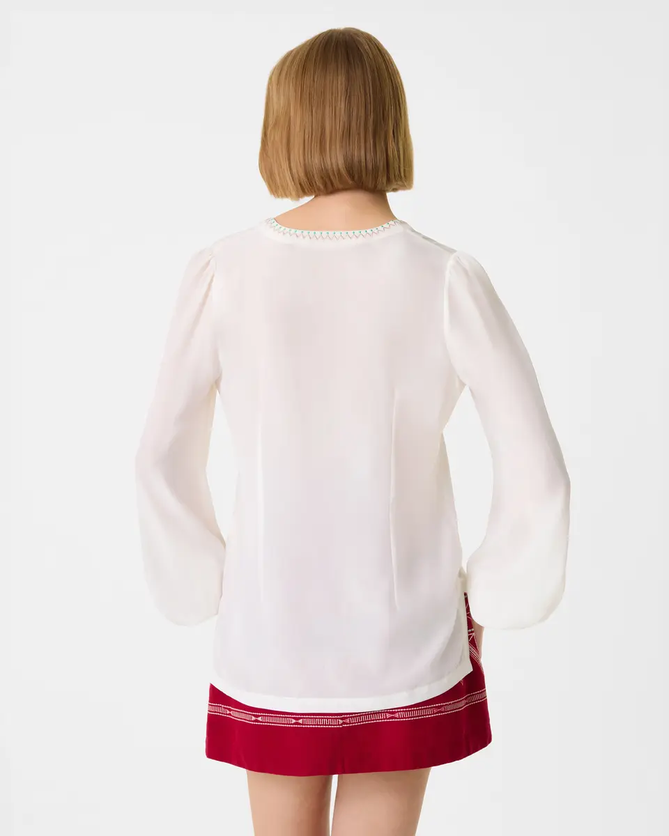Emporio Sirenuse Vera Shirt with Ballerina Embroidery | Thumbnail 12 Emporio Sirenuse Vera Shirt with Ballerina Embroidery | Thumbnail 12
