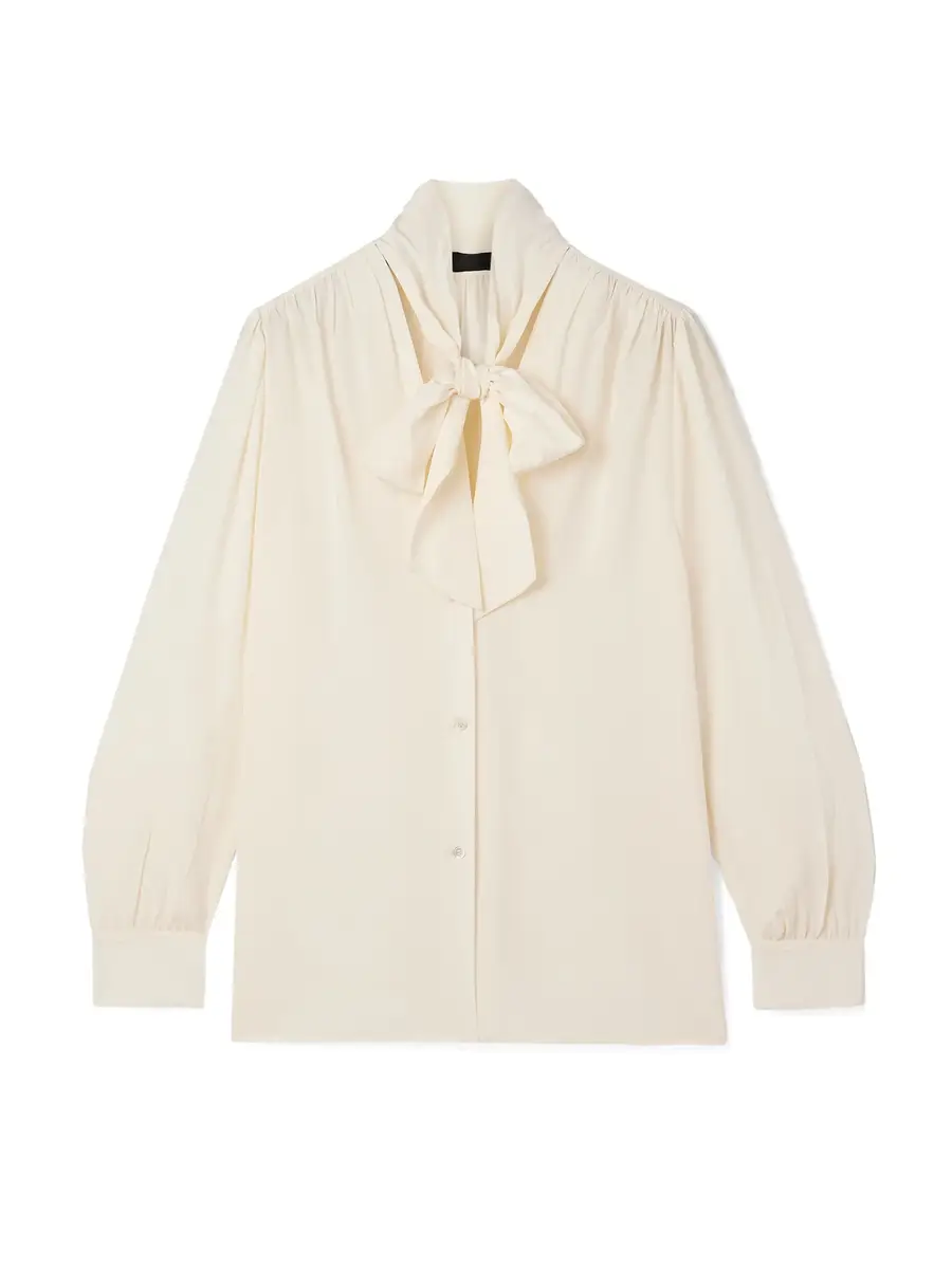 Nili Lotan Colt Pussybow Silk Blouse