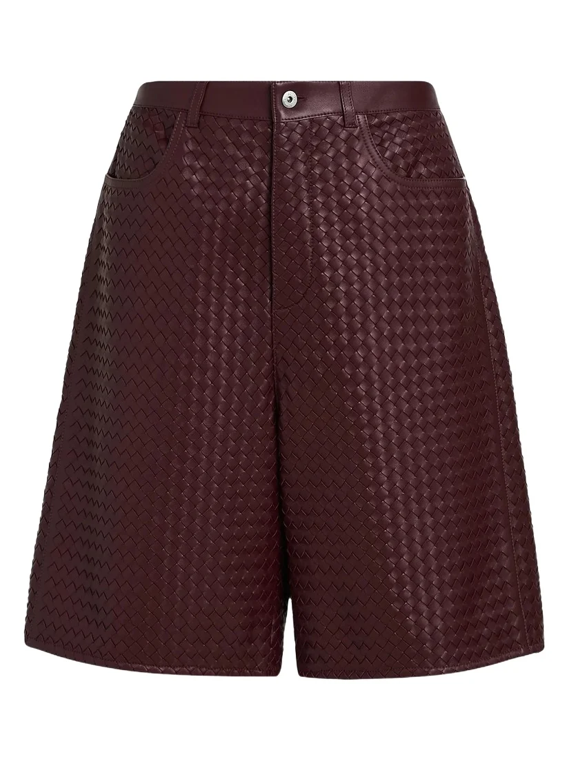 Men's Intrecciato Leather Shorts Men's Intrecciato Leather Shorts