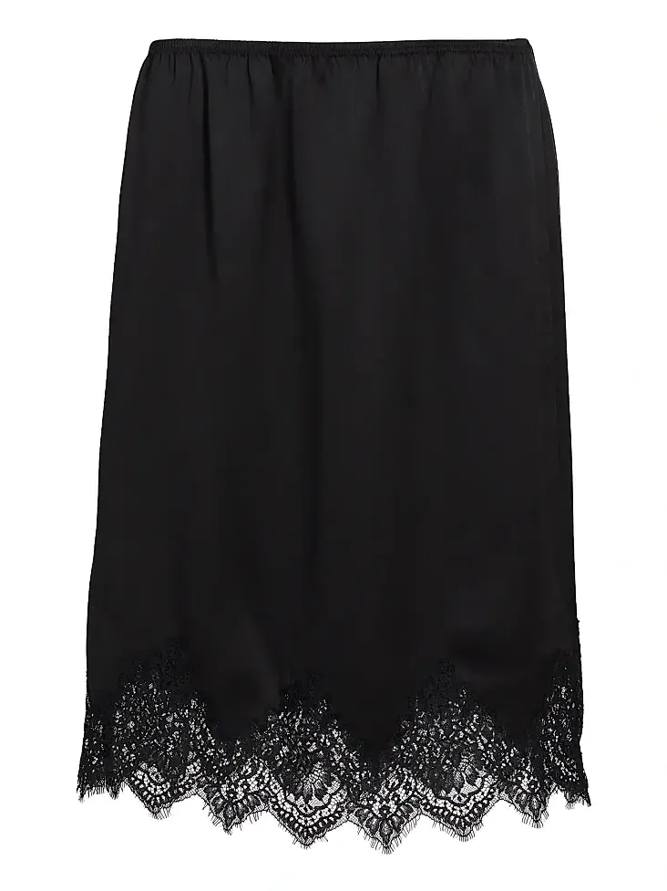 Nili Lotan Women's Thea Silk Lace-Hem Skirt