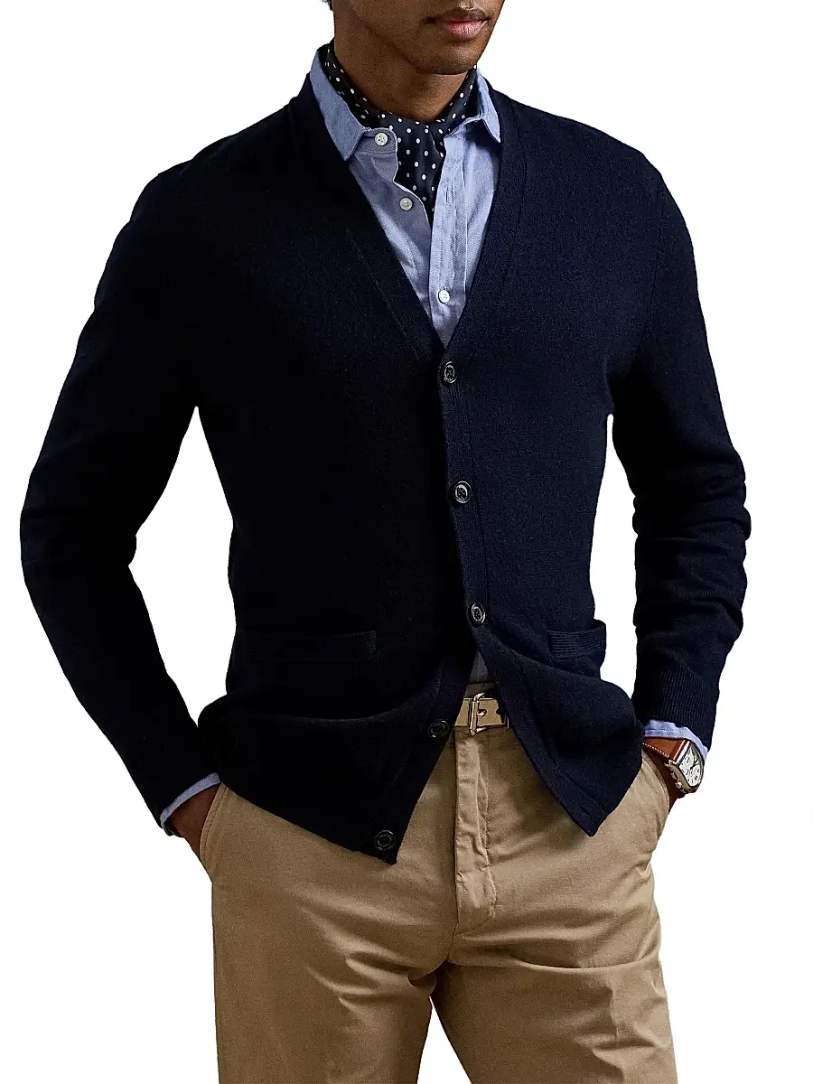 Ralph Lauren Purple Label Men's Cashmere V-Neck Cardigan | Thumbnail 2 Ralph Lauren Purple Label Men's Cashmere V-Neck Cardigan | Thumbnail 2
