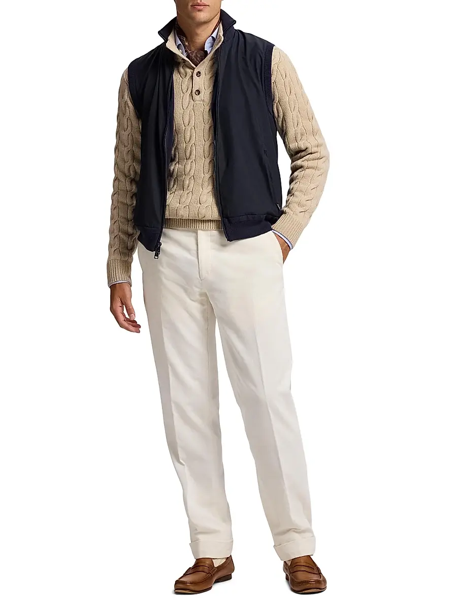 Ralph Lauren Purple Label Men's Hybrid Full-Zip Sweater Vest | Thumbnail 2 Ralph Lauren Purple Label Men's Hybrid Full-Zip Sweater Vest | Thumbnail 2