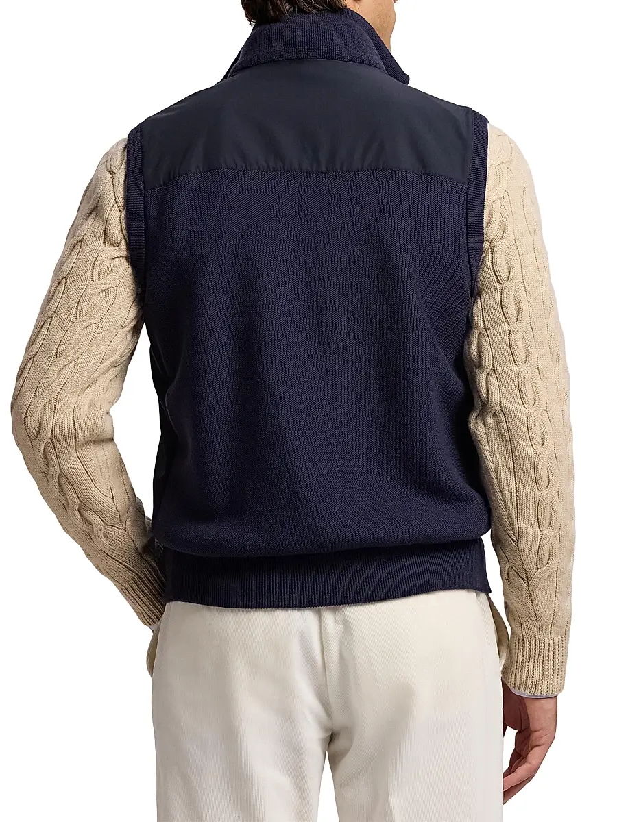 Ralph Lauren Purple Label Men's Hybrid Full-Zip Sweater Vest | Thumbnail 5 Ralph Lauren Purple Label Men's Hybrid Full-Zip Sweater Vest | Thumbnail 5