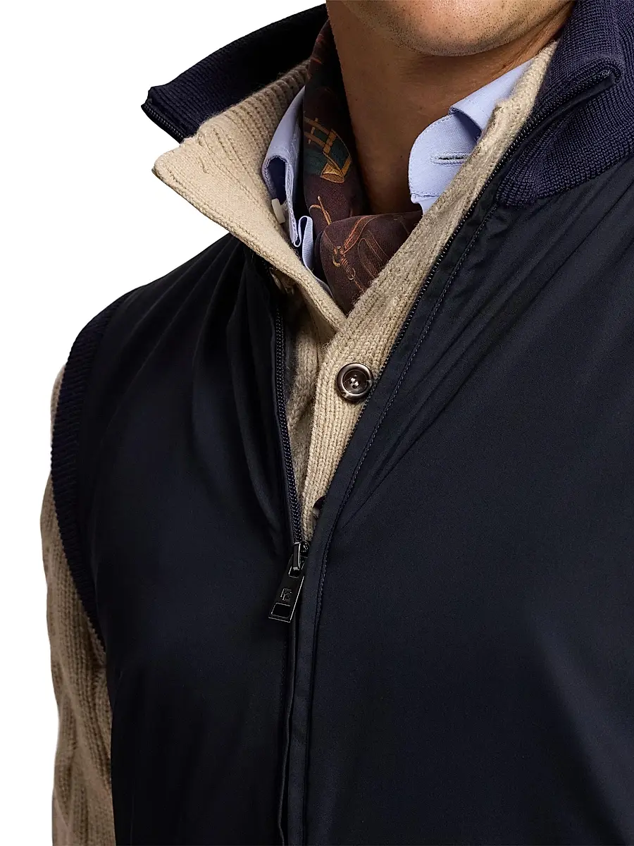 Ralph Lauren Purple Label Men's Hybrid Full-Zip Sweater Vest | Thumbnail 6 Ralph Lauren Purple Label Men's Hybrid Full-Zip Sweater Vest | Thumbnail 6