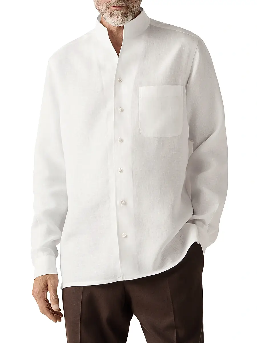 Zegna Men's Oasi Lino Shirt | Thumbnail 2 Zegna Men's Oasi Lino Shirt | Thumbnail 2