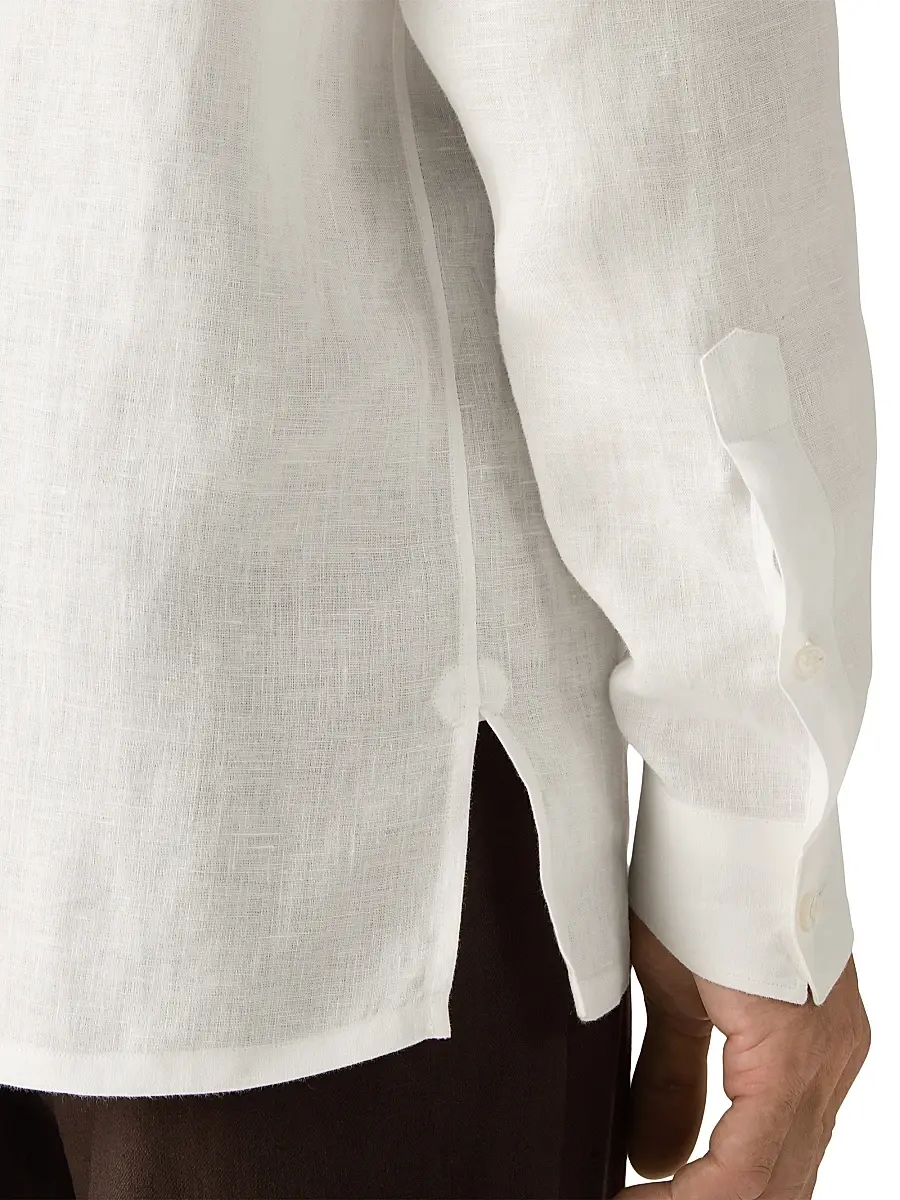 Zegna Men's Oasi Lino Shirt | Thumbnail 4 Zegna Men's Oasi Lino Shirt | Thumbnail 4